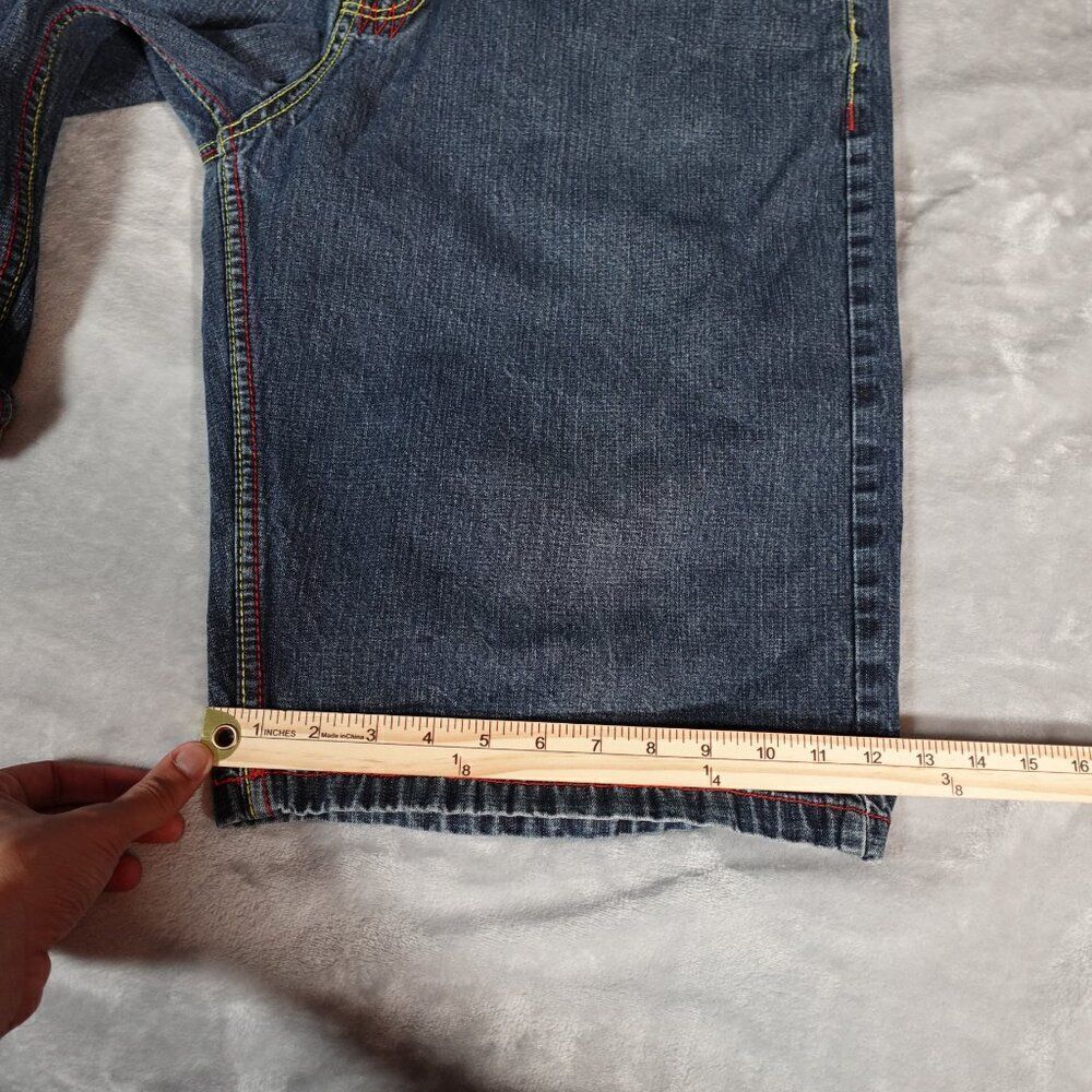 Vintage Brooklyn Xpress Denim Shorts Mens 40 (Fits 38) 13” Pocket Design Baggy - Picture 7 of 8